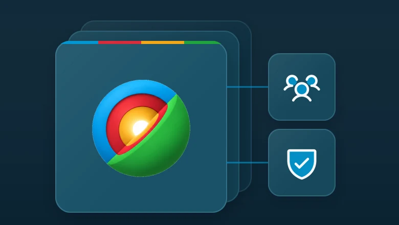 Layered matte panel with the InnerCore core mark, linked to users three and shield check icons.