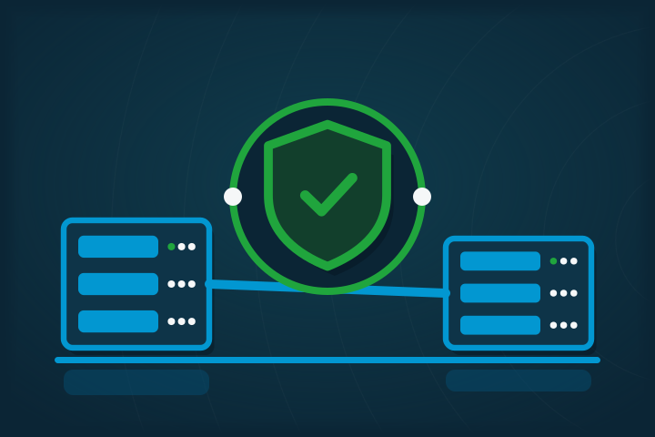 Network and firewall protecting connected sites behind a security shield
